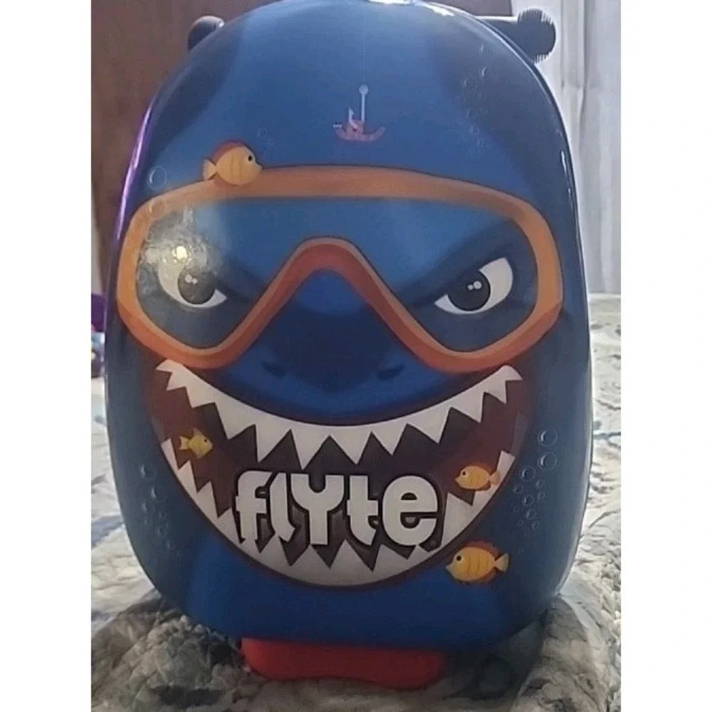 Zinc Flyte Shark Scooter Suitcase Children's Luggage carrying on vacation travel